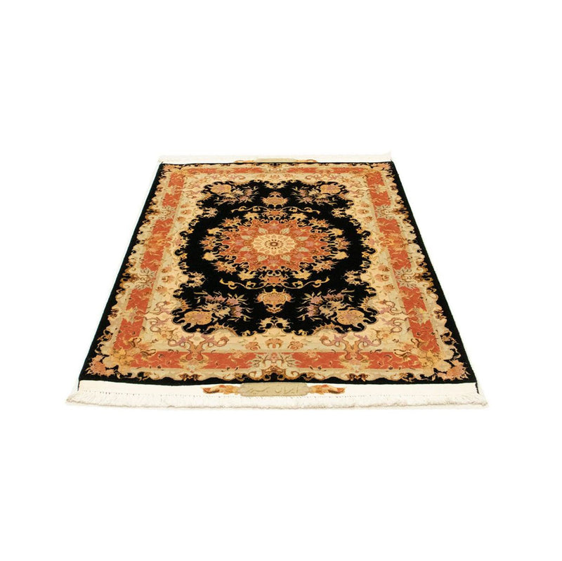 Täbriz - 50 Raj Teppich 101x138cm - Perserteppich - schwarz