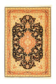 Täbriz - 50 Raj Teppich 101x150cm - Perserteppich - schwarz