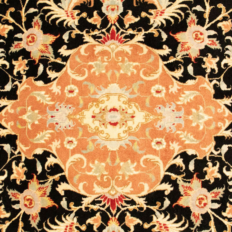 Täbriz - 50 Raj Teppich 101x150cm - Perserteppich - schwarz