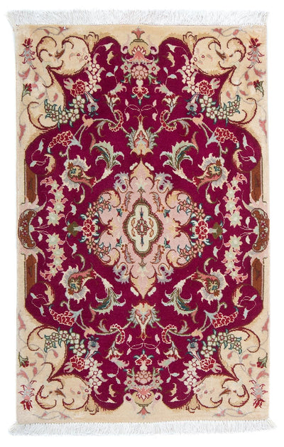 Täbriz - 50 Raj Teppich 60x90cm - Perserteppich - dunkelrot