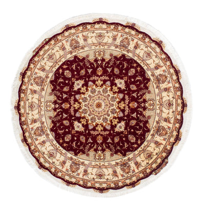 Täbriz - 50 Raj Teppich 155x155cm - Perserteppich - dunkelrot