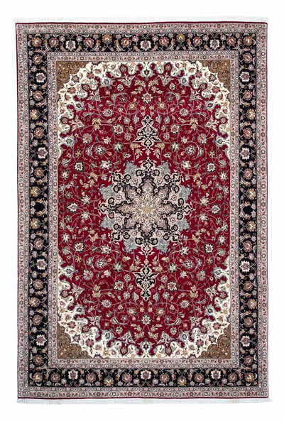Täbriz - 50 Raj Teppich 205x318cm - Perserteppich - dunkelrot