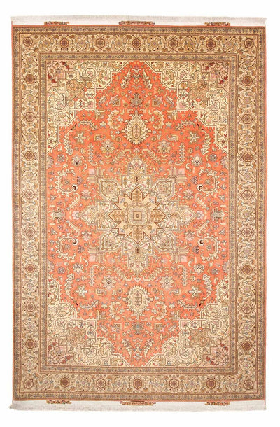 Täbriz - 50 Raj Teppich 202x312cm - Perserteppich - hellrot