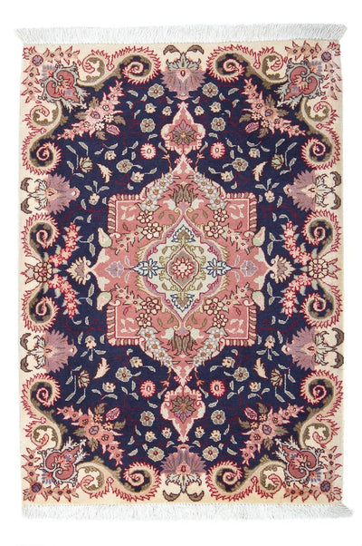 Täbriz - 50 Raj Teppich 60x90cm - Perserteppich - dunkelblau