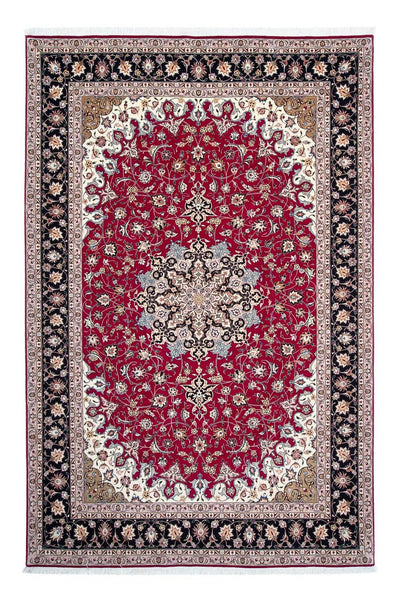 Täbriz - 50 Raj Teppich 203x316cm - Perserteppich - dunkelrot