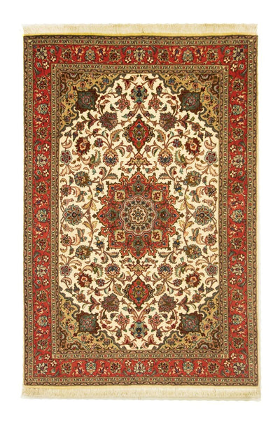 Täbriz - 50 Raj Teppich 103x155cm - Perserteppich - beige