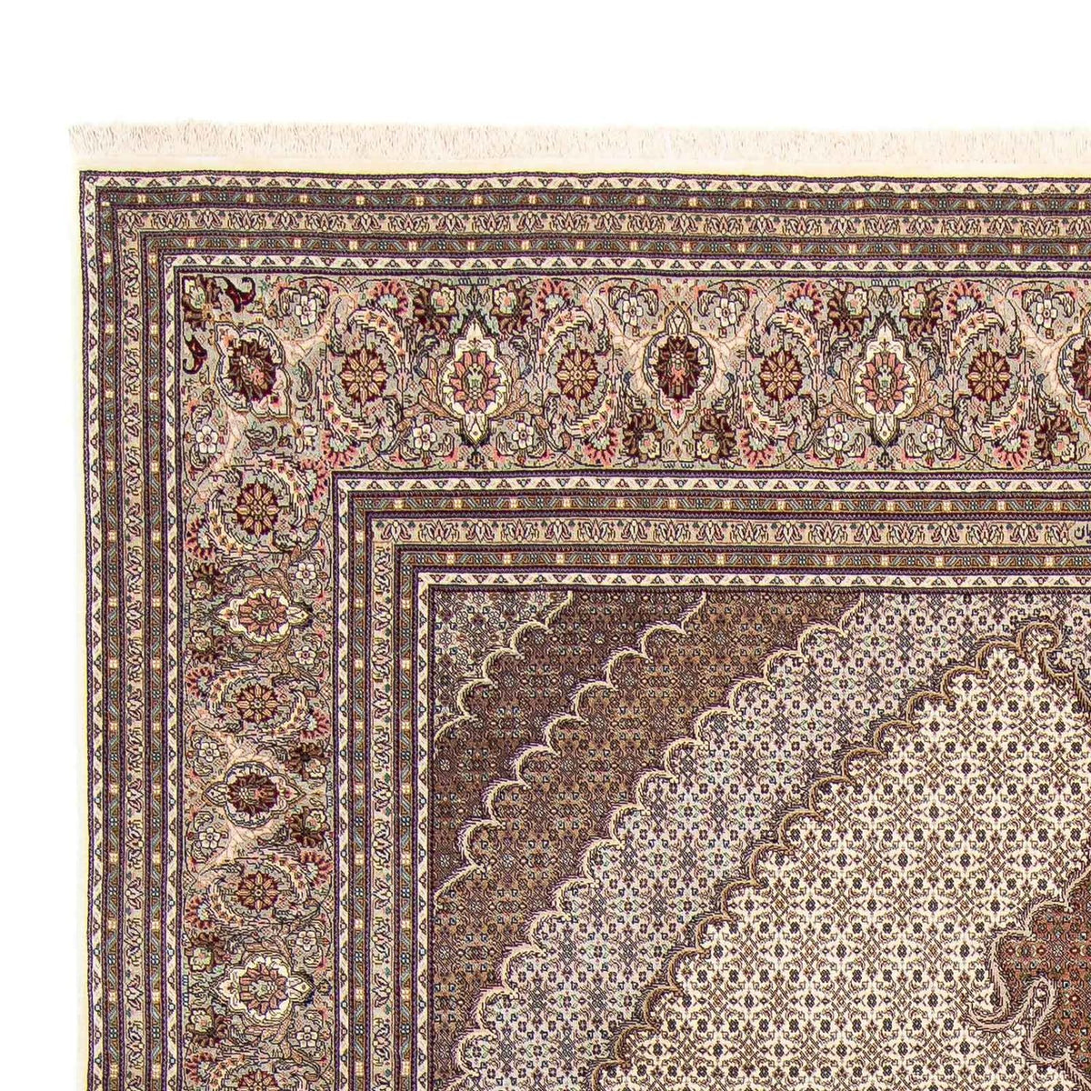 Täbriz Teppich 252x350cm - Perserteppich - hellbraun
