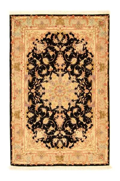 Täbriz - 50 Raj Teppich 101x152cm - Perserteppich - schwarz