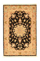 Täbriz - 50 Raj Teppich 101x152cm - Perserteppich - schwarz