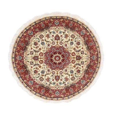 Täbriz - 50 Raj Teppich 145x145cm - Perserteppich - beige