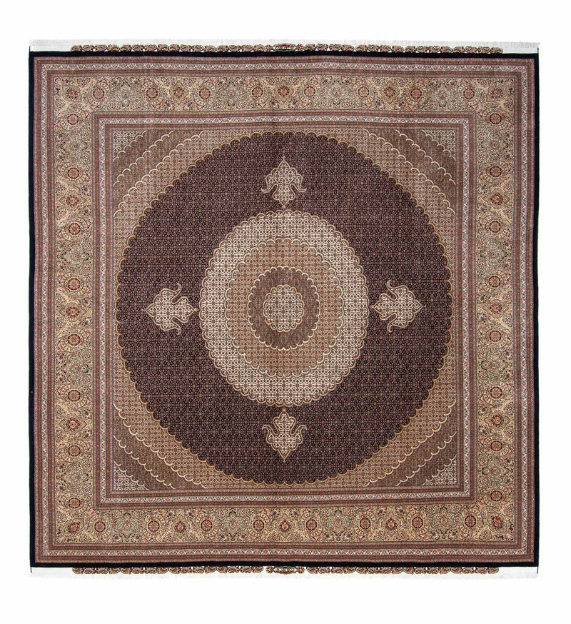 Täbriz Teppich 302x310cm - Perserteppich - dunkelbraun
