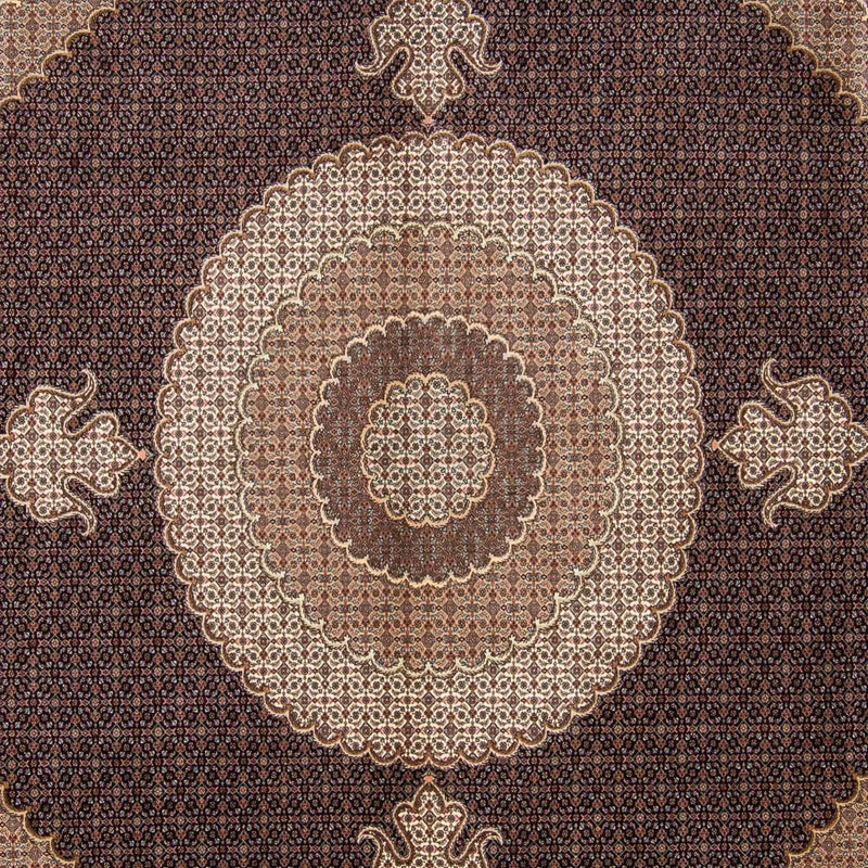 Täbriz Teppich 302x310cm - Perserteppich - dunkelbraun
