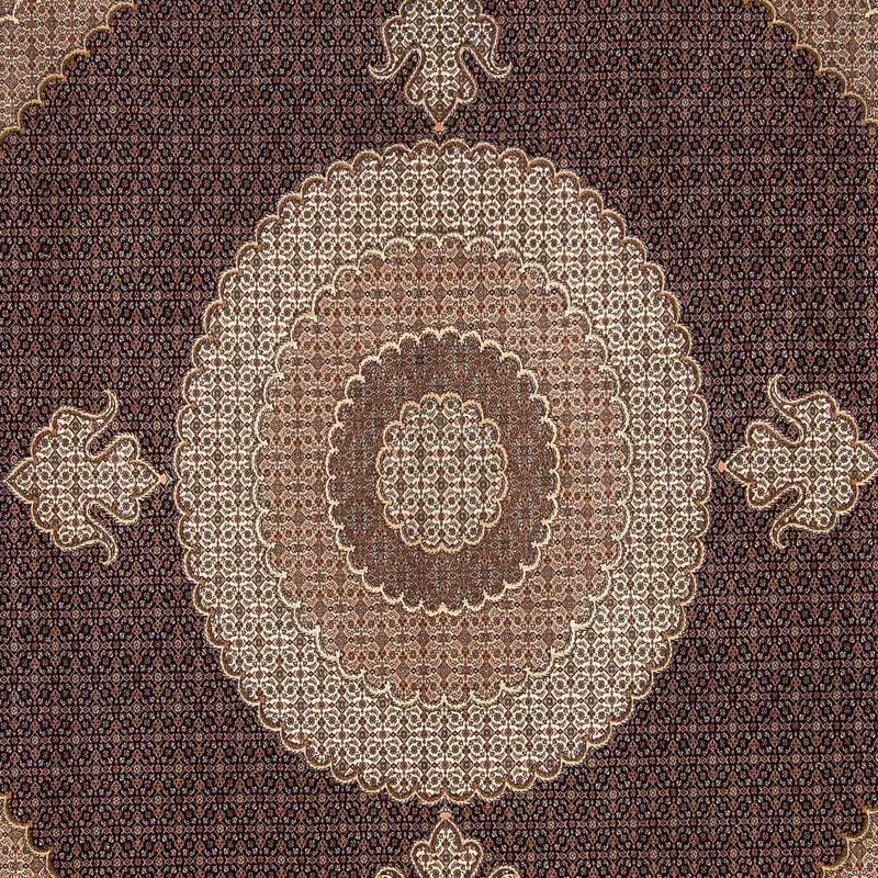 Täbriz Teppich 302x310cm - Perserteppich - dunkelbraun
