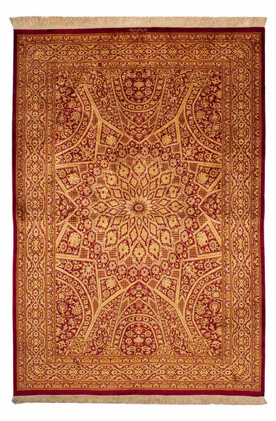 Ghom - Seide Teppich 132x216cm - Perserteppich - dunkelblau