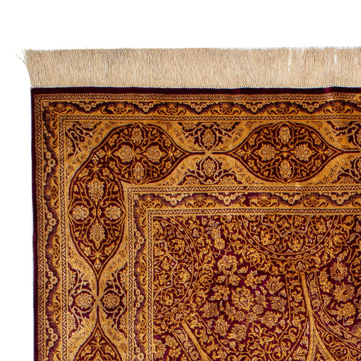 Ghom - Seide Teppich 132x216cm - Perserteppich - dunkelblau