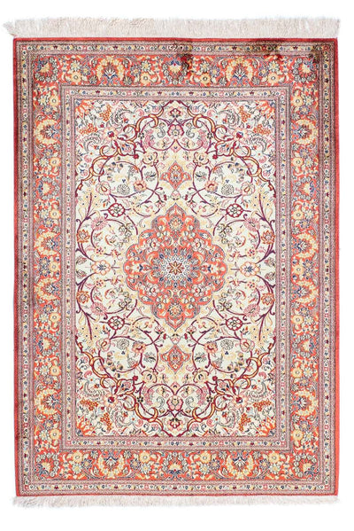 Ghom Teppich 105x152cm - Perserteppich - hellrot