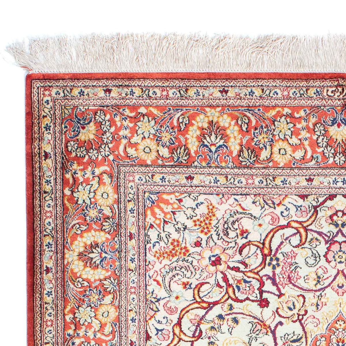 Ghom Teppich 105x152cm - Perserteppich - hellrot