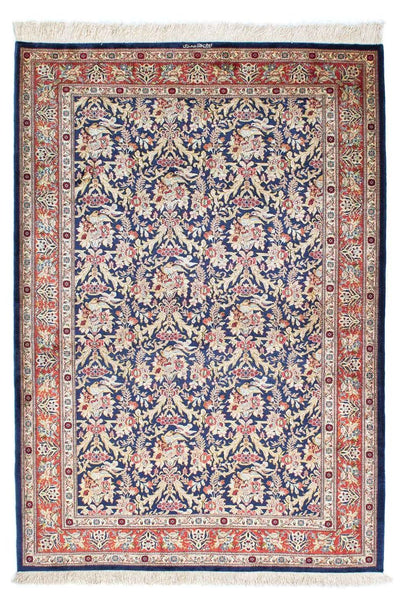 Ghom Teppich 103x154cm - Perserteppich - dunkelblau