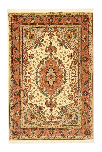 Täbriz - 50 Raj Teppich 100x152cm - Perserteppich - beige