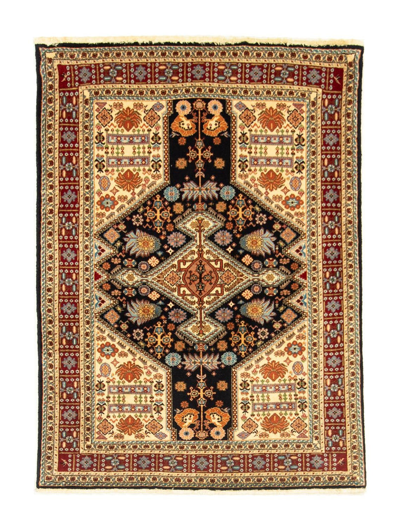 Ghashghai Teppich 102x138cm - Perserteppich - schwarz