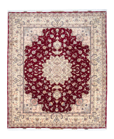 Täbriz - 50 Raj Teppich 248x293cm - Perserteppich - dunkelrot
