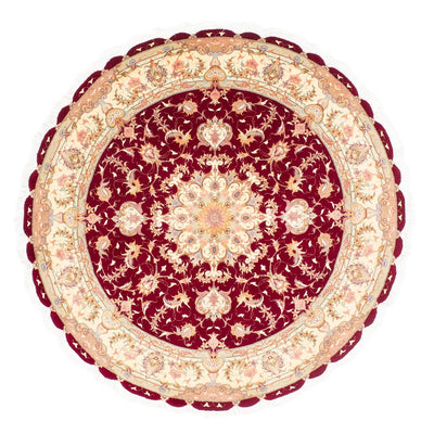 Täbriz - 50 Raj Teppich 150x150cm - Perserteppich - dunkelrot