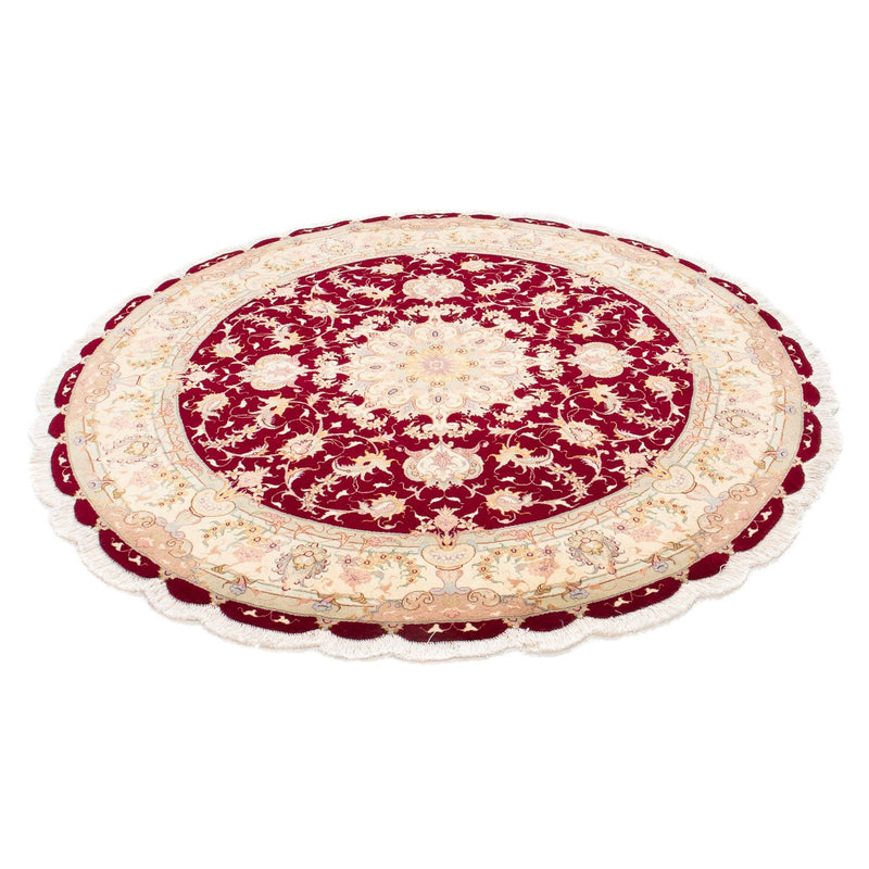 Täbriz - 50 Raj Teppich 150x150cm - Perserteppich - dunkelrot