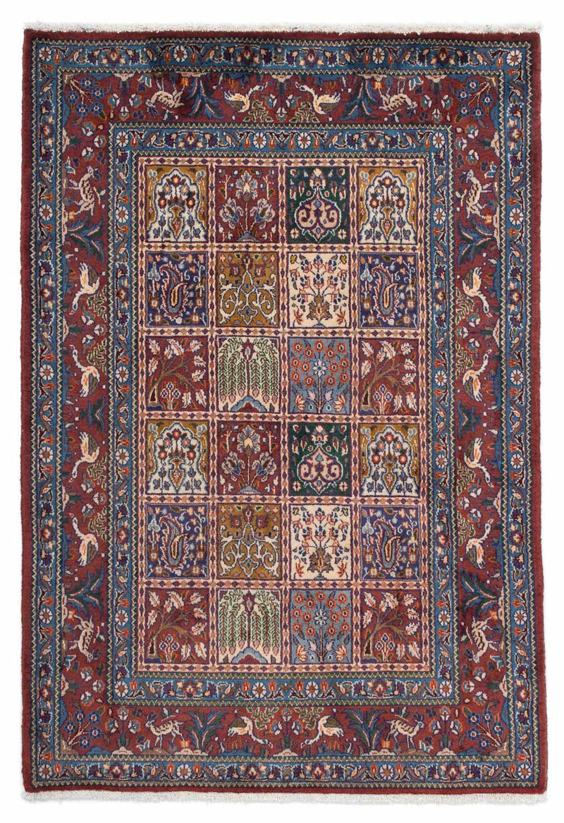 Moud Teppich 100x144cm - Perserteppich - dunkelrot