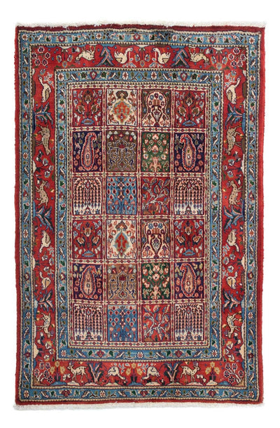 Moud Teppich 97x142cm - Perserteppich - dunkelrot