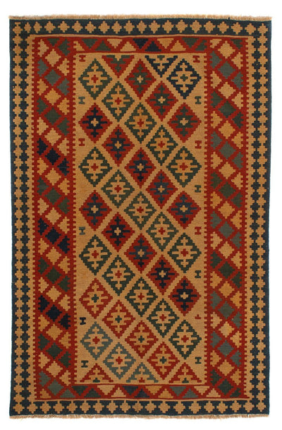 Kelim Fars Teppich 154x211cm - braun