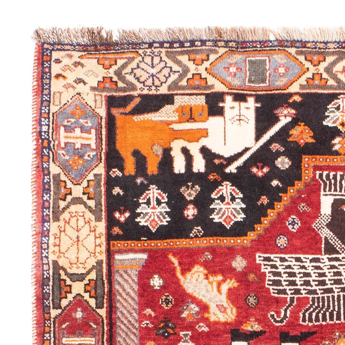 Shiraz Teppich 111x155cm - Perserteppich - dunkelrot