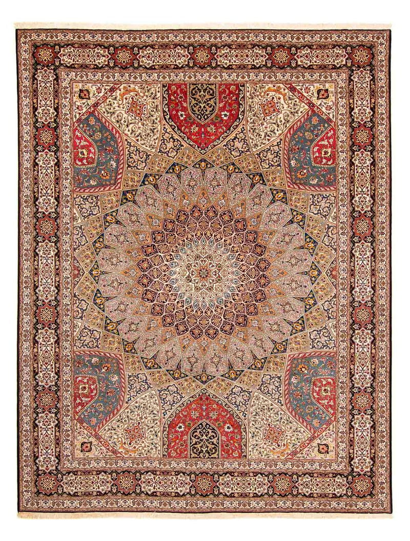 Täbriz - 50 Raj Teppich 303x405cm - Perserteppich - mehrfarbig