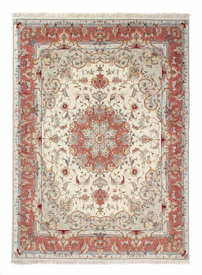 Täbriz - 50 Raj Teppich 151x202cm - Perserteppich - beige