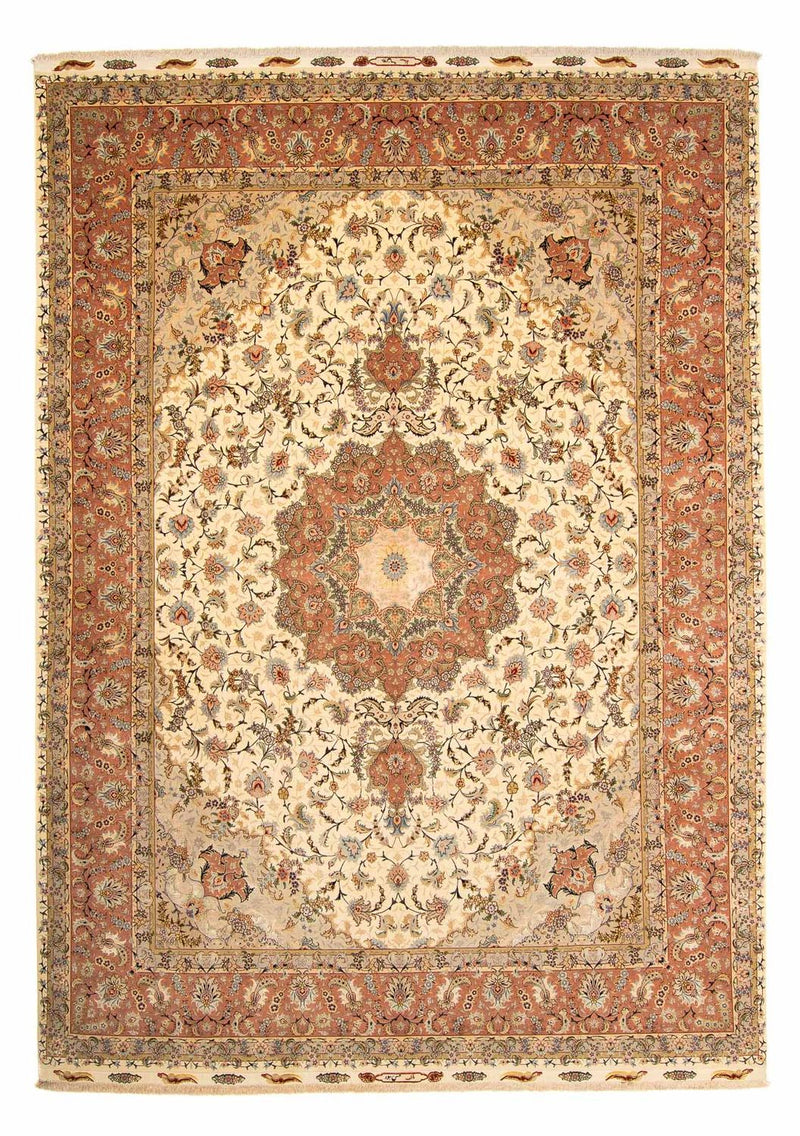 Täbriz - 50 Raj Teppich 297x413cm - Perserteppich - braun