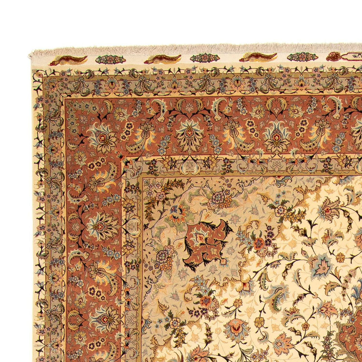 Täbriz - 50 Raj Teppich 297x413cm - Perserteppich - braun