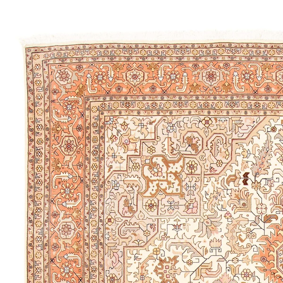 Täbriz - 50 Raj Teppich 202x305cm - Perserteppich - beige