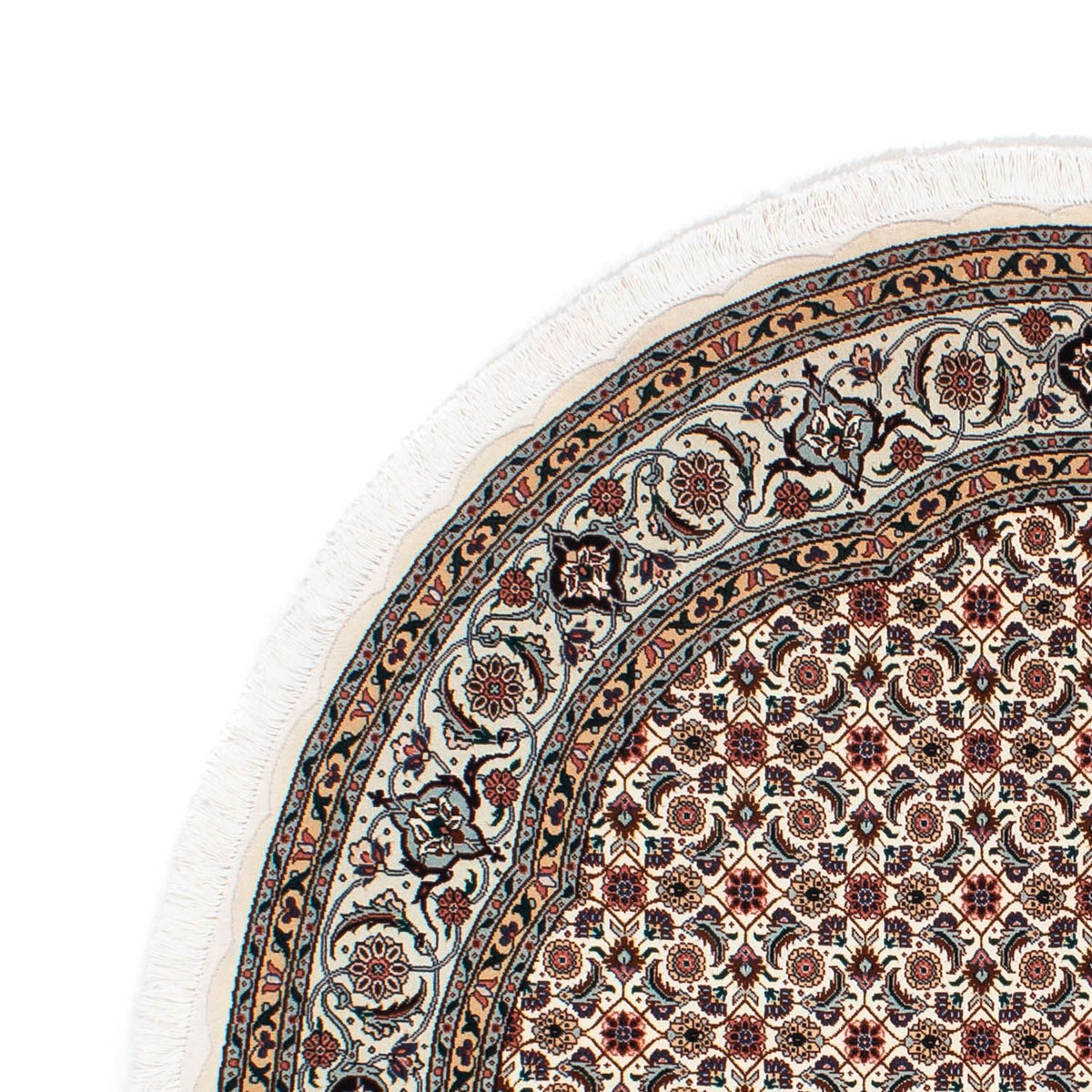 Täbriz - 50 Raj Teppich 151x151cm - Perserteppich - beige