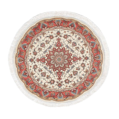 Täbriz - 50 Raj Teppich 98x98cm - Perserteppich - beige