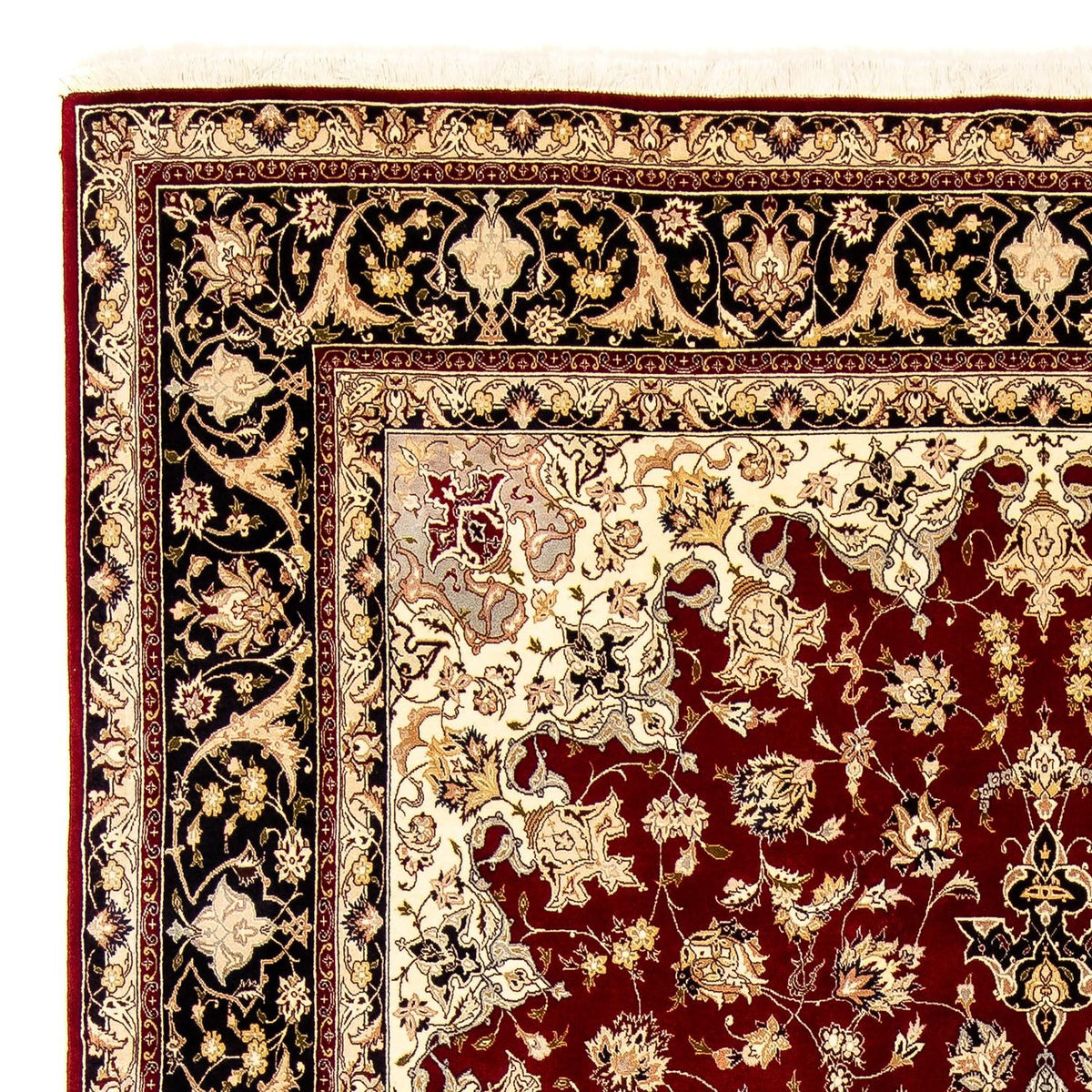 Täbriz - 50 Raj Teppich 249x352cm - Perserteppich - dunkelrot