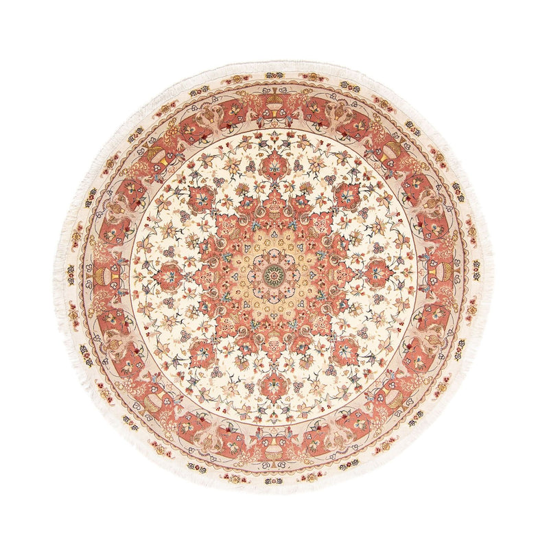 Täbriz - 50 Raj Teppich 207x207cm - Perserteppich - beige