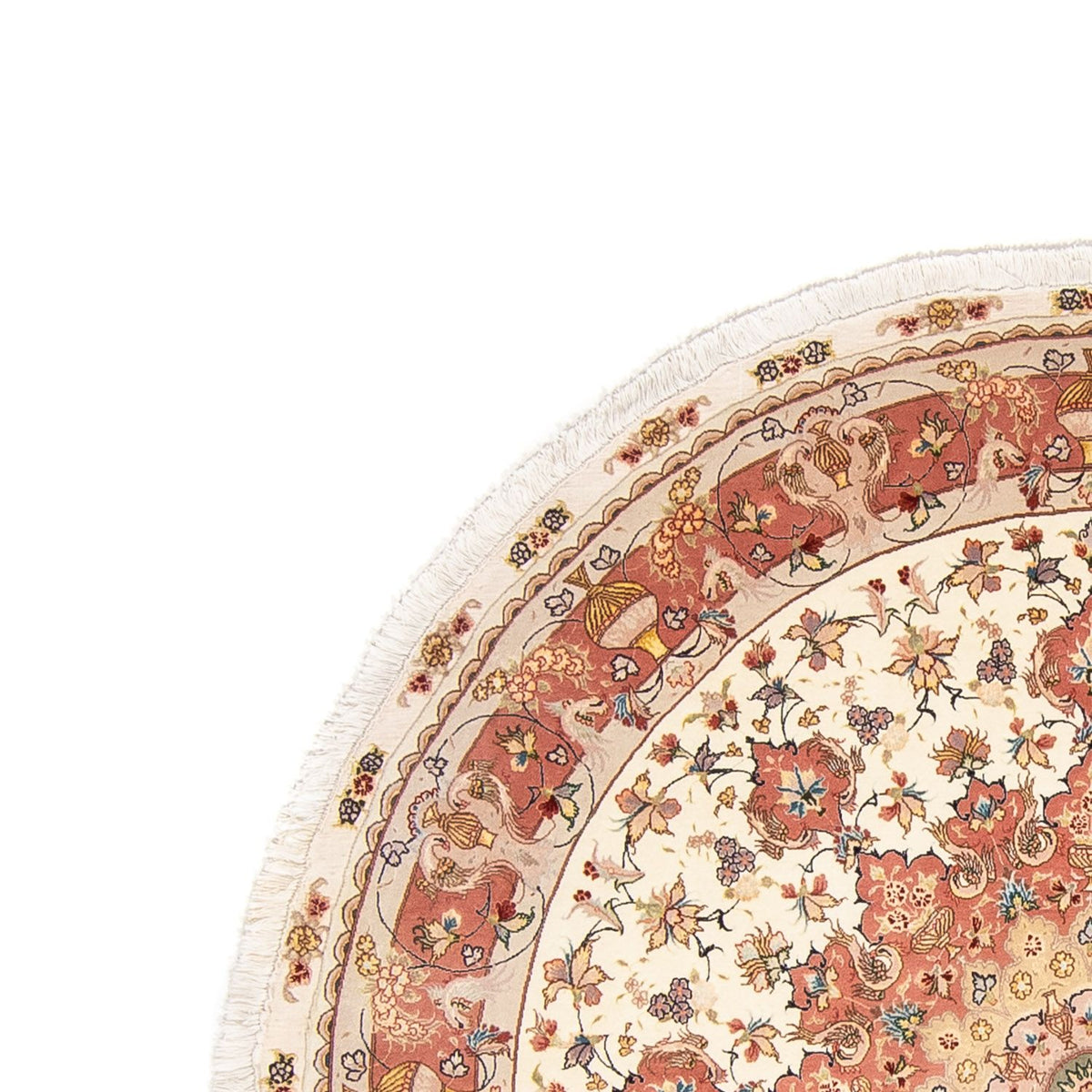 Täbriz - 50 Raj Teppich 207x207cm - Perserteppich - beige