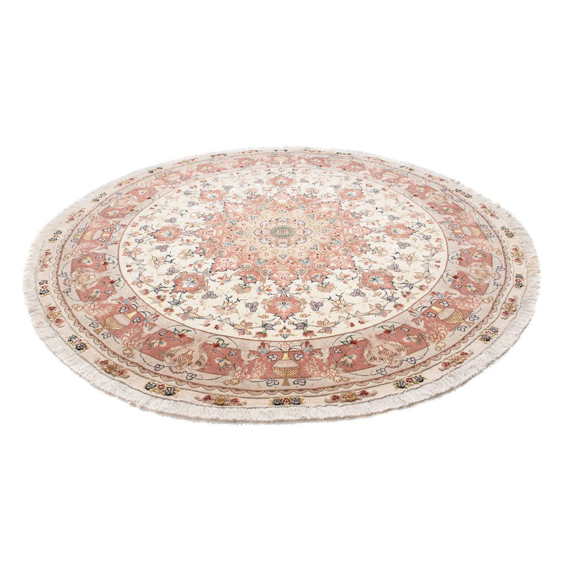 Täbriz - 50 Raj Teppich 207x207cm - Perserteppich - beige