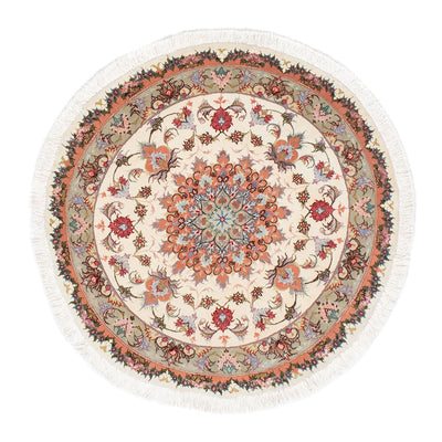 Täbriz - 50 Raj Teppich 100x100cm - Perserteppich - beige