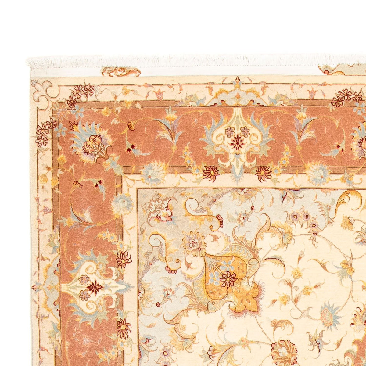 Täbriz - 50 Raj Teppich 203x312cm - Perserteppich - beige