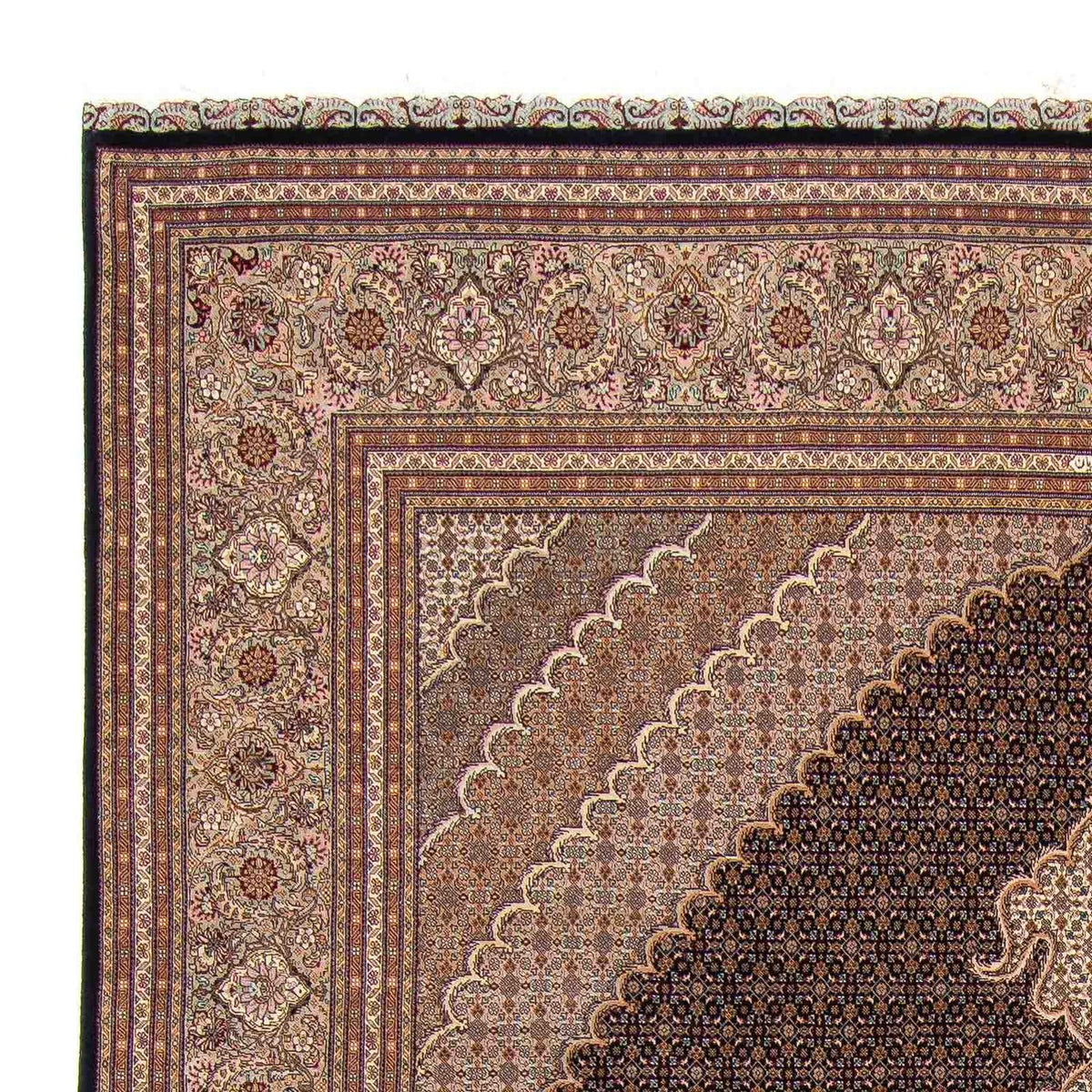 Täbriz Teppich 253x354cm - Perserteppich - hellbraun