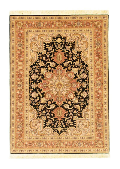 Täbriz - 50 Raj Teppich 100x142cm - Perserteppich - schwarz