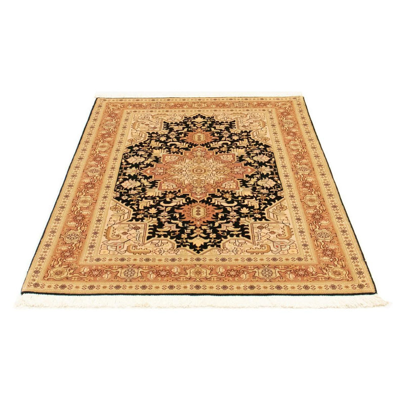 Täbriz - 50 Raj Teppich 100x142cm - Perserteppich - schwarz