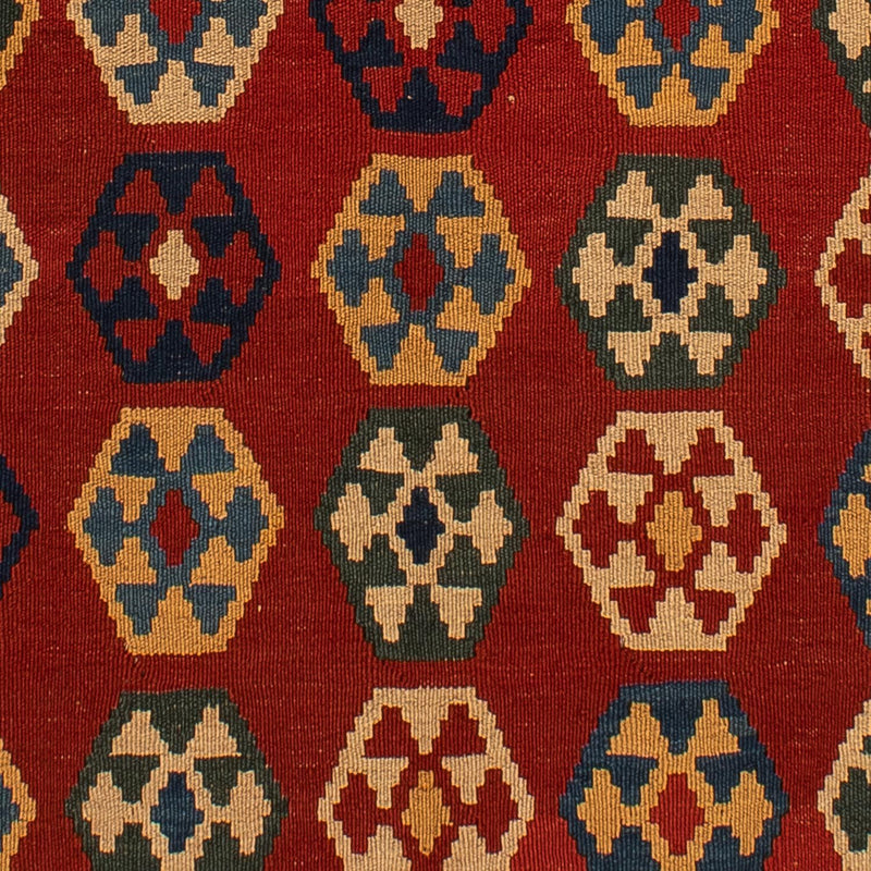 Kelim Fars Teppich 152x212cm - dunkelrot