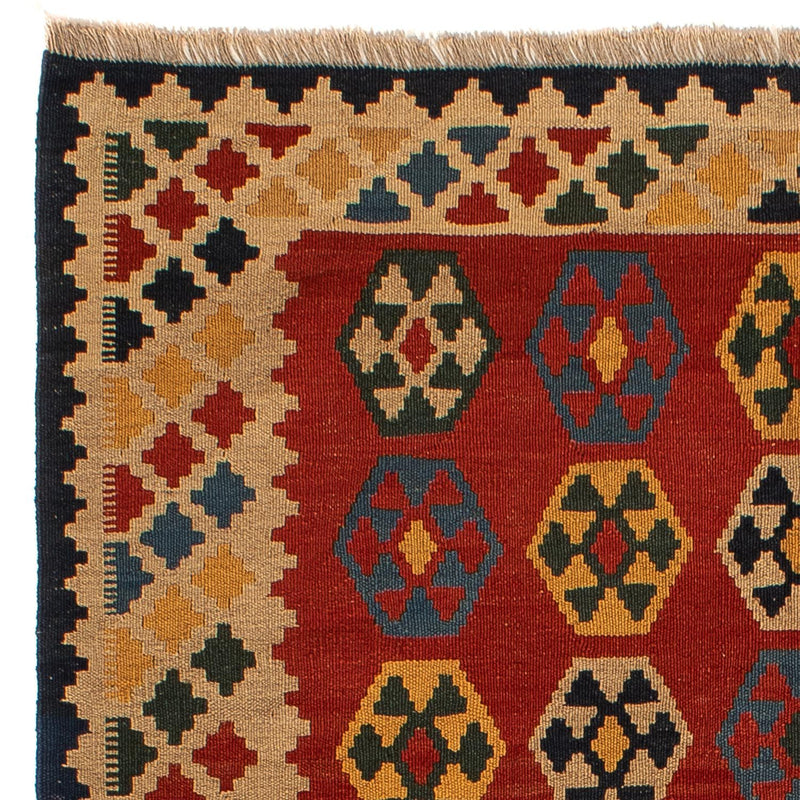 Kelim Fars Teppich 152x212cm - dunkelrot
