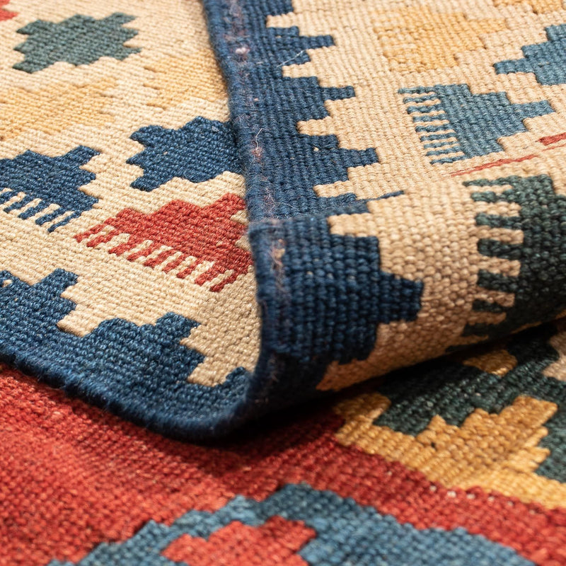 Kelim Fars Teppich 152x212cm - dunkelrot